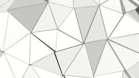 White deforming three-dimensional background. low poly abstraction. 3D rendering Stock Footage 95130805
