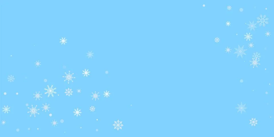 White delicate openwork snowflakes are scattered on a blue background. Festiv Stockillustratie