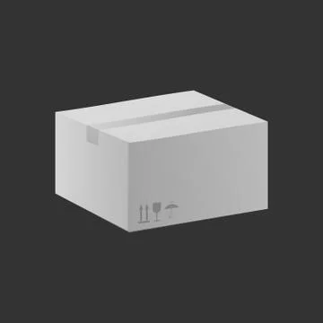 White delivery box in three sides view, realistic vector illustration isolate Stock Illustration