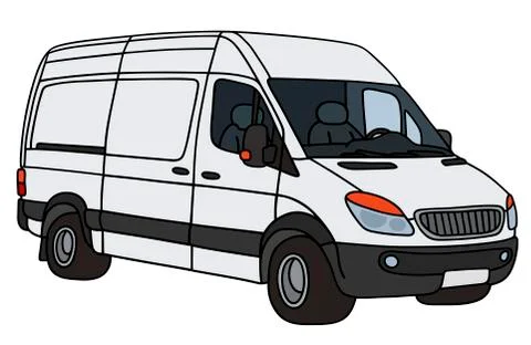 White delivery car Stock Illustration