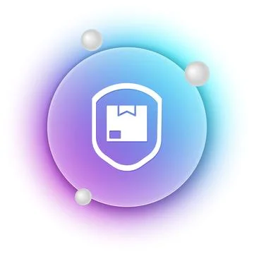 White Delivery pack security with shield icon isolated on white background... イラスト素材