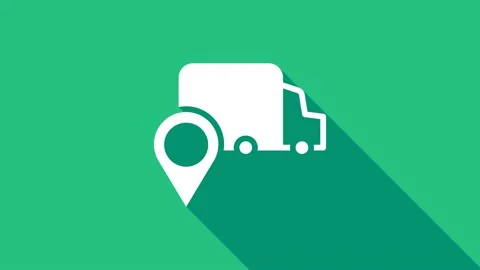 White Delivery tracking icon isolated on green background. Parcel tracking. 4K Vídeos de archivo 156382373