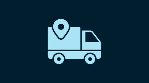 White Delivery tracking icon isolated on blue background. Parcel tracking. 4K Stock Footage 230024699