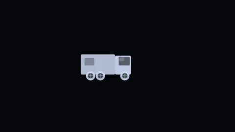 White Delivery Truck Arrive Flat Design Animation 库存影片 342611388