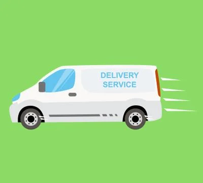 White delivery van isolated Stock Illustration