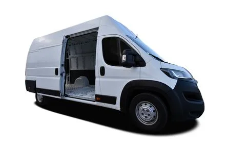 White delivery van Stock Photos