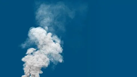 White dense pollute smoke column exhaust from power station Stock Illustration