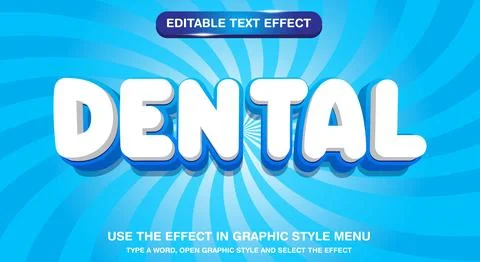 White dental editable text effect Stock Illustration