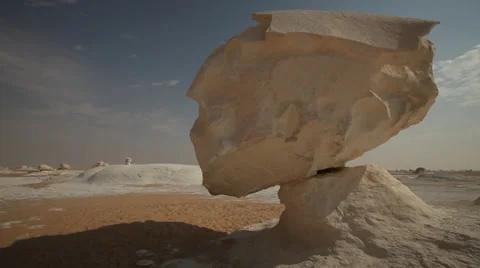 White Desert limestone formations Egypt Stock Footage 36117397
