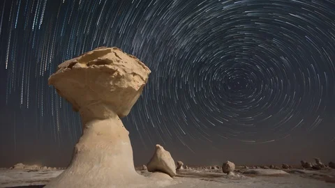 White Desert Stars Time Lapse Stock Footage