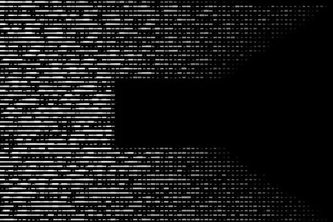 White design on black background. Horizontal line pattern. Modern halftone st Stock Illustration