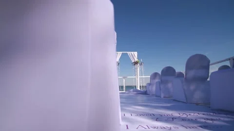 White design wedding ceremony. A bright Sunny day. Stock Footage 65331561
