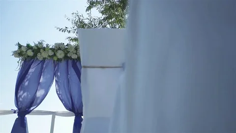 White design wedding ceremony. A bright Sunny day. Stock Footage 76125819