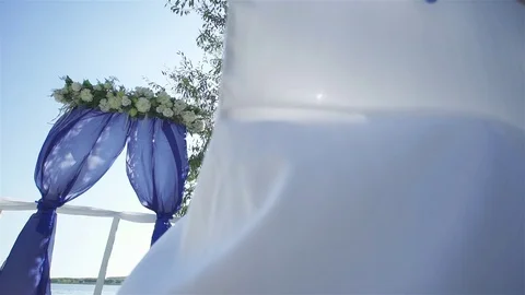 White design wedding ceremony. A bright Sunny day. Stock Footage 76125861