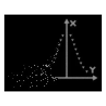 White Destructed Dot Halftone Dotted Gauss Plot Icon Ilustración de archivo