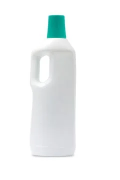 White detergent bottle with clipping path Stock Photos