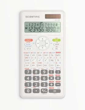White device for mathematical calculations with solar cell. Stock Illustration