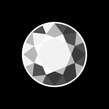 White Diamond Icon on Black Background. Vector 스톡 일러스트