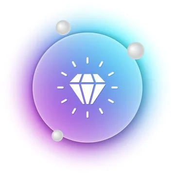 White Diamond icon isolated on white background. Jewelry symbol. Gem stone... Stock Illustration