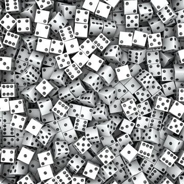 White dice background Illustrazione stock