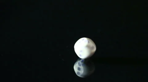 White Dice On Black Background Stock Footage 61895983