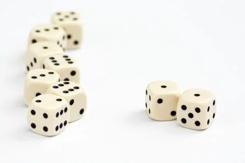 White dice frame Foto stock