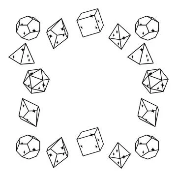 White dice frame in square shape, hand drawn イラスト素材