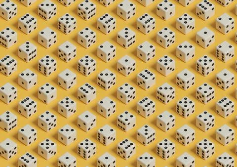 White dice isometric background. Seamless pattern. 3d illustration. Stock Illustration