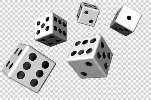 White dice in mid?air  game and randomness Stock Illustration