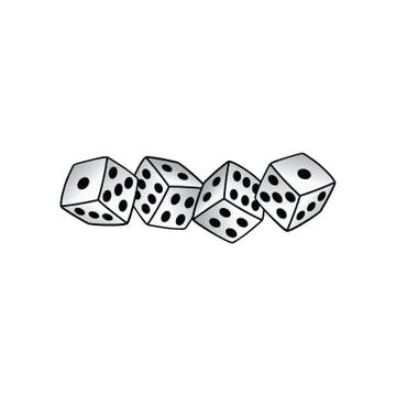 White dice risk taker gamble vector art Stock Illustration