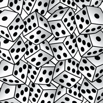 White dice risk taker gamble vector art background Illustrazione stock