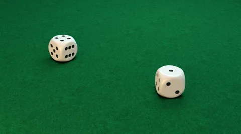 White dice rolling Stock Footage 67444382