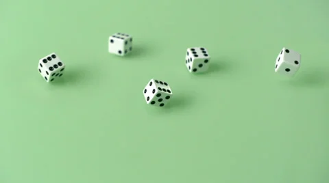 White Dice rolling, Slow Motion Stock Footage 31819502