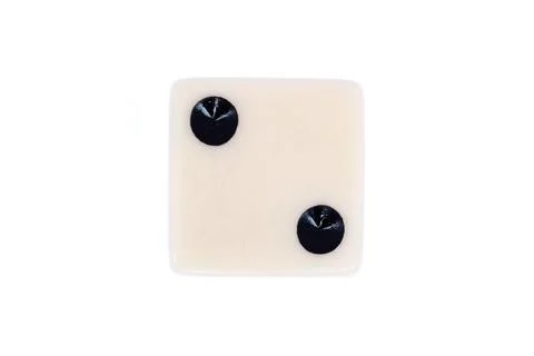 White dice with two black dots isolated on white Stock-Fotos