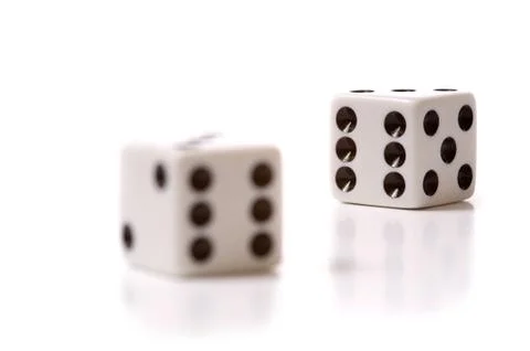 White dice on white Stock Photos