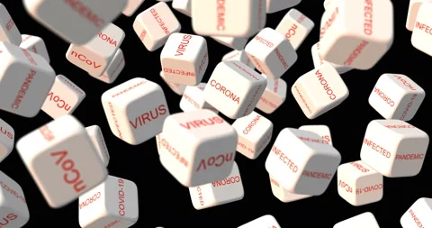 White Dices animation, falling slow motion, Virus Covid Risk Stock Footage 152190071