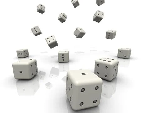 White dices are falling Ilustração Stock