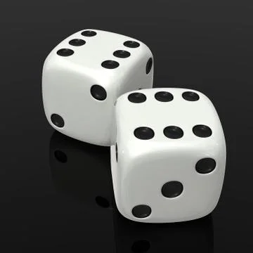 White dices on black Stock Illustration