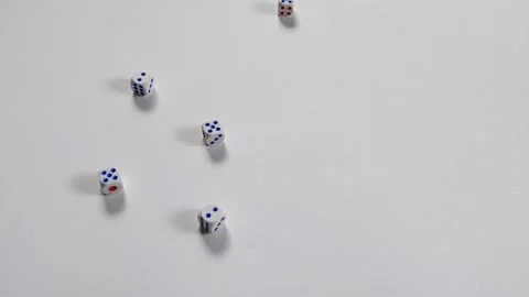 White dices on isolated background Stock Footage 218357537