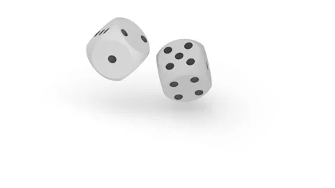 White die on white background. Isolated 3D illustration Stock Footage 337681846