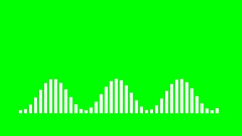 White Digital Audio Sound Wave Visualization on a Green Background Stock Footage 336933777