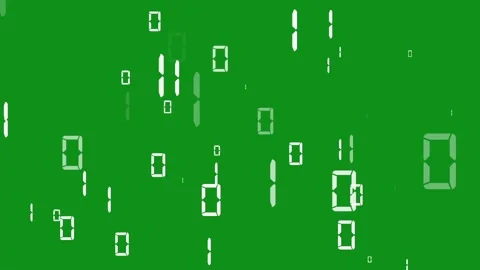 White digital binary numbers motion graphics with green screen background Stock Footage 332125885