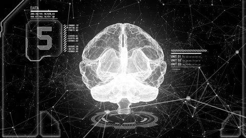 A white digital brain Stock Footage 155218774