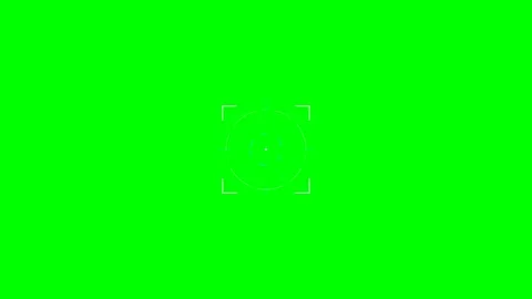 White digital camera focus frame overlay on a vibrant green screen background Stock Footage 340901699