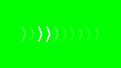 White Digital Chevron Arrow Loading Sequence on Chroma Key Green Background Stock Footage 346612119