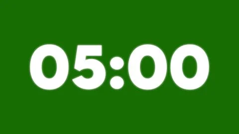 White digital clock showing 0500 on green background Stock Illustration