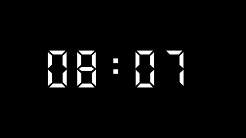 White digital clock time display counting 15 minutes high quality 4K stock .. Видео 338239244