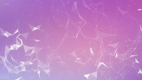 White digital data and network connection triangle lines and spheres in futur イラスト素材