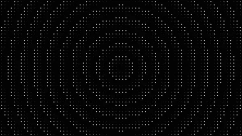 White digital dot matrix forming concentric circular waves Stock Footage 335933344