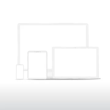 White digital gadgets Stock Illustration
